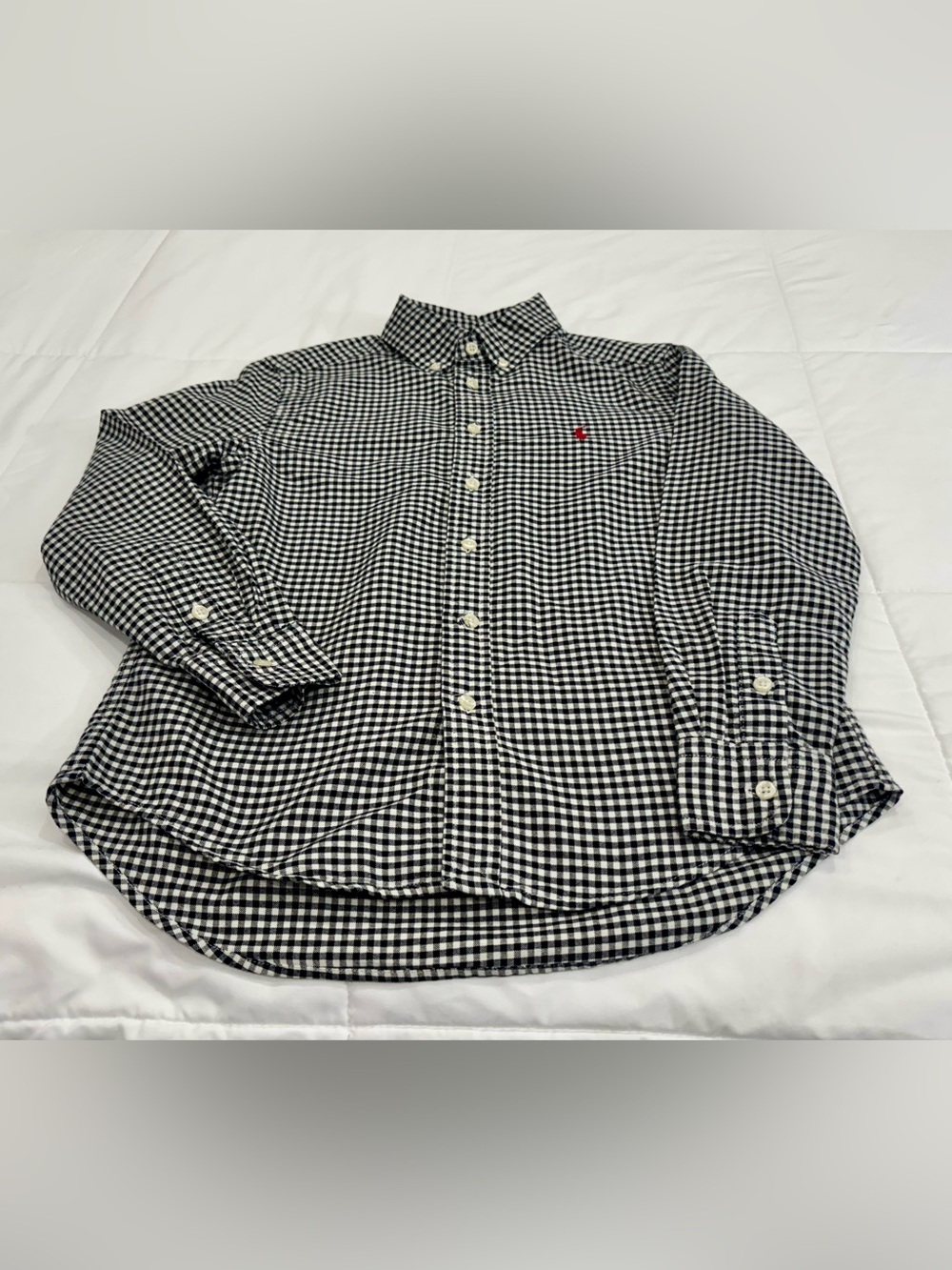Ralph Lauren Black & White Gingham Button-Down Boy’s Shirt